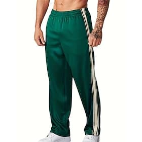 Men's Sweatpants Trousers Straight Leg Sweatpants Patchwork Pocket Elastic Waist Color Block Comfort Sports Outdoor Daily Fashion Casual Black Wine Micro-elast