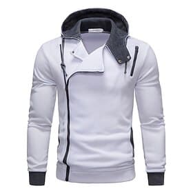 Homens Moletom Full Zip Hoodie Vinho Com Capuz Bloco de cor Patchwork Desportos e Ar livre Diário Feriado Poliéster Roupa de rua Básico Casual Primavera  Outon