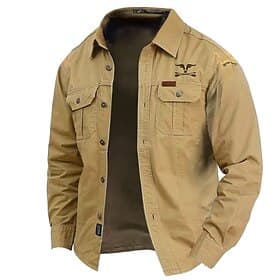 Men's Cow Print Work Shirt Western Shirt Cargo Shirt Long Sleeve Casual Tactical Sports  Outdoor Going out Winter Spring   Fall Turndown Print Army Green Blue