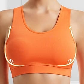 Women's Light Support Sports Bra Running Bra Removable Pad Bounce Control Bra Top Padded Fitness Leisure Sports Running Breathable Lightweight Soft Dark Pink B