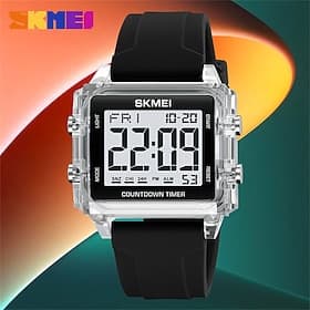 SKMEI Youth Cool Digital Sport Watches Gift for men Women Students 5Bar Waterproof Stopwatch Countdown Wristwatch