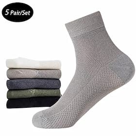 Men's 3 Pairs Multi Packs Socks Running Socks Casual Socks Black White Color Plain Sports  Outdoor Daily Vacation Basic Medium Spring Fall Fashion Casual thumbnail 2