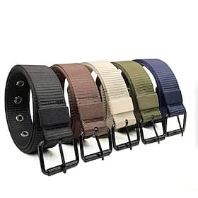 Men's Tactical Belt Nylon Alloy Durable Adjustable Plain Blue Black Outdoor Daily Waist Belt