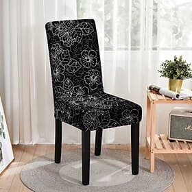 Stretch Floral Dining Chair Cover Elastic High Back Dining Chair Cover Slipcovers for Dining Chairs with Floral Pattern Easy to Fit and Remove Protects Against