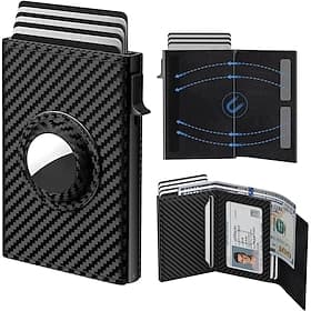 Wallet for Men Credit Card Holder RFID Blocking Pop up Card Case Slim 9-14 Card Capacity ID Window