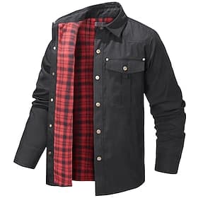 Homme Veste de camionneur Veste utilitaire Veste cargo du quotidien Vacances Chaud Poche Automne hiver Plein Mode Classique Revers Normal Noir Bleu Marron Vert