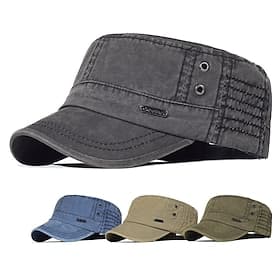 Homme Casquette Plate Casquette de Baseball Chapeau de soleil Casquette Noir Bleu Coton Mode Décontractées Plein Air du quotidien Lettre Ajustable Ecran Solair