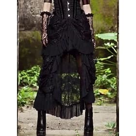 Punk  Gothic Steampunk Skirt Lace Solid Color Fancy Dress Women's Fantasy Steampunk Halloween Carnival Party / Evening Adults' Skirt