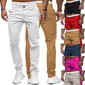 Homme Pantalons Chinos Slacks Pantalon de jogging Jambe Droite Géométrie Doux Respirant Longueur cheville Maison Quotidien Élégant Style Classique Mince Noir B