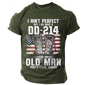 4th of July 2026 250th Memorial Day Men's Patriotic Patriot Graphic American Flag Veteran T-Shirt