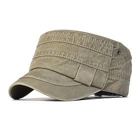 Men's Flat Cap Baseball Cap Sun Hat Trucker Hat Black Blue Cotton Patchwork Vintage Fashion Casual Street Daily Solid Color Adjustable Sunscreen Breathable