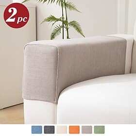 Stretch Armrest Covers Spandex Jacquard Arm Covers Soft and Elastic Protector for Chairs Couch Sofa Armchair Slipcovers Recliner Sofa