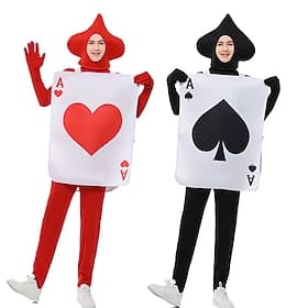 couples alice au pays des merveilles poker cartes halloween groupe couples costumes enfants adultes unisexe drôle costume performance fête halloween carnaval c