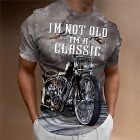 Herren Grafik Motorrad T Shirt Motorrad-T-Shirt Kurzarm T-Shirt 3D-Druck Rundhalsausschnitt Hemd Vintage Mode Designer Täglich Outdoor Sport 2 3 5 Frühling  So