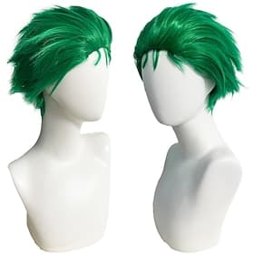 Ocean Adventurer Vibrant Green Spiky Wig for Cosplay - Bold and Lively Style