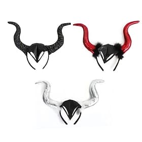 Halloween Costume Cosplay Headband Fancy Dress Devil Horns Headband Maleficent Horns Headband for Carnival Party