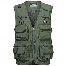 Men's Vest Waistcoat Gilet Fishing Vest Hiking Vest Sports Outdoor Fishing Photography Camping  Hiking Casual Fall Winter Mesh Side Pockets Quick Dry Double La