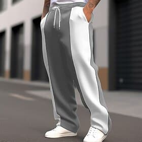 Homme Joggings Jogging à Jambes Larges Pantalons Cordon de serrage Patchwork Avec Poches Bloc de Couleur Confort Sport en Plein Air Quotidien Mode Occasionnel