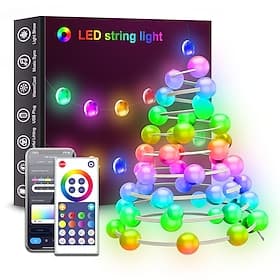 Lights Tuya WiFi Smart Bluetooth Colorful Ball String Light USB Powered 5-20M for Home Garden Decor