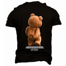 Men's Graphic T-Shirt with 'Me and You Against The World' Loyalty Quote  Cute Teddy Bear Design