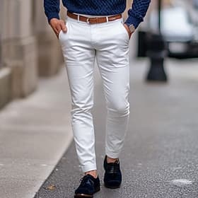 Herren Hose Chinos Sommerhose Freizeithose Fronttasche Einfach Komfort Atmungsaktiv Lässig Täglich Ferien Mode Basic Schwarz Weiß thumbnail 2