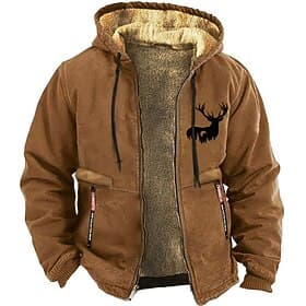 Men's Cowboy Deer Sweatshirt Long Sleeve Sweatshirts  Hooded Vintage Western Style Vacation Going out Fall  Winter Black Brown Green Clothing Apparel Designer