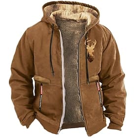 Men's Cowboy Deer Sweatshirt Long Sleeve Sweatshirts  Hooded Vintage Western Style Vacation Streetwear Fall  Winter Black Brown Green Clothing Apparel Designer
