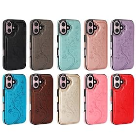 Phone Case For iPhone 17 Pro Max 17 Air 16 15 14 Pro Max Plus 13 12 11 Pro Max Mini Back Cover with Stand Holder Card Slot Shockproof Retro TPU PU Leather
