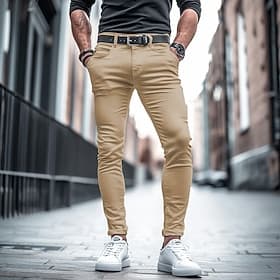 Herren Hose Chinos Sommerhose Freizeithose Fronttasche Einfach Komfort Atmungsaktiv Lässig Täglich Ferien Mode Basic Schwarz Weiß