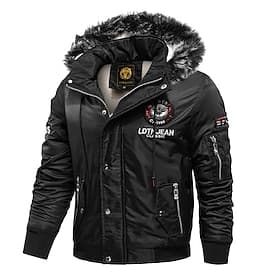 Men's Winter Coat Fleece Jacket Parka Pocket Fleece Polyster Fleece lined Daily Wear Date Vacation Regular Fashion Casual Comfortable Thermal Warm Fall  Winter