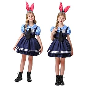 Animal Detective Bunny Officer Rabbit Police Dress Cosplay Costume Cosplay for Girls' Kid's Masquerade Party / Evening