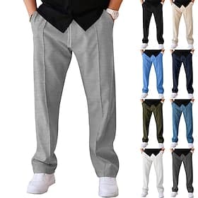 Men's Sweatpants Joggers Trousers Drawstring Pocket Elastic Waist Plain Comfort Daily Sports Outdoor Fashion Casual Blue ArmyGreen Micro-elastic