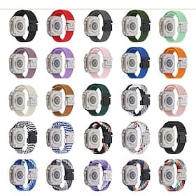 Sport Band Compatible with Apple Watch band 38mm 40mm 41mm 42mm 44mm 45mm 49mm Braided Adjustable Fabric Strap Replacement Wristband for iwatch Ultra 2 Series
