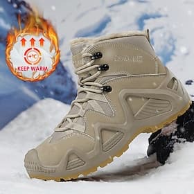 Men's Waterproof Winter Hiking Boots with Fur Lining – Insulated Outdoor Snow Boots for Cold Weather