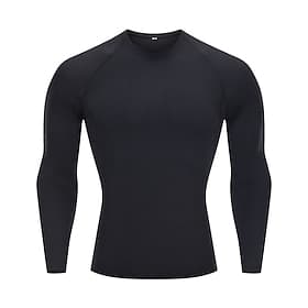Men's Solid Colored Running T-Shirt Compression Shirt Spring Fall Long Sleeve Casual Athleisure Quick Dry Breathable Gym Workout Running Walking Jogging fluore
