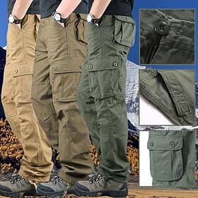 Men's Outdoor Pants Cargo Pants Hiking Pants Trousers Military Spring Autumn / Fall Outdoor Regular Fit Waterproof Quick Dry Breathable Pants / Trousers Army Y