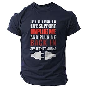 Men's Letter Printed Funny T Shirt Tee Top 100% Cotton Short Sleeve Graphic Shirt Black Army Green Dark Blue Comfortable Tee Festival Fashion Designer Clothing