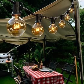 G40 Globe Utendørs Lyslenker 10ft/25ft/30ft/50ft Terrasse Lys Klare Pærer Tilkoblebar E12 Base Innendørs/Ute Dekor