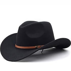 Men's Kentucky Derby Hat Sun Hat Cowboy Hat Fedora Trilby Hat Black Red Woolen Vintage Style Fashion 18th Century State of Texas Daily Theme Party Solid / Plai