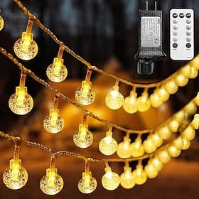 12m/20m/30m String Lights, LED Ball Fairy String 100-800 LEDs EL 5mm with 13-Keys Remote - Warm White/Cold White/Multicolor for Holiday   Patio Decorations