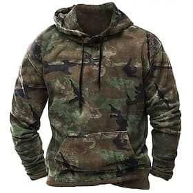 Men's Camouflage Graphic Prints Hoodie Hoodies Sweatshirt Streetwear Designer Casual Big and Tall Long Sleeve Hooded Daily Sports Army Green Print Spring   Fal