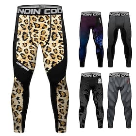 Herren Laufhose Lang Tights Running Kompressionsstrumpfhosen Patchwork Basisschicht Innen Outdoor Sport Outdoor Sommer Frühling Herbst Schnelltrocknend Weich