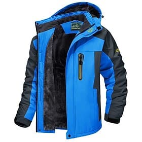 Men's Hoodie Jacket Ski Jacket Hiking Fleece Jacket Winter Outdoor Thermal Warm Fleece Lining Waterproof Windproof Outerwear Windbreaker Softshell Jacket Coat