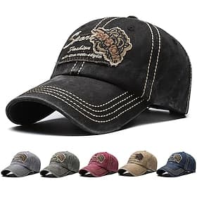 Herren Cap Basecap Sonnenhut Cowboy-Hut Schwarz Rote Baumwolle Vintage-Stil Modisch Täglich Kostümparty Zitate  Sprüche Sonnenschutz