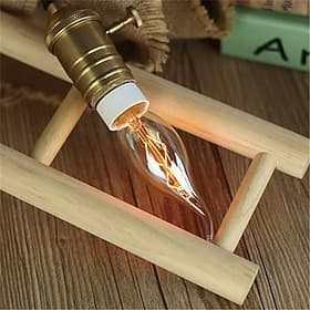 Retro Candle Lamp C35L 40W E14 Dimmable Vintage Edison Bulb, Decorative Incandescent Light for Home  Bar 1/10pcs