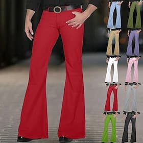 Homme Pantalons Dress Pants works Pantalon à pattes d'éléphant Pantalons Évasés Pantalons de Costume Avec Poches Uni Confort Doux Longueur complète Quotidien A