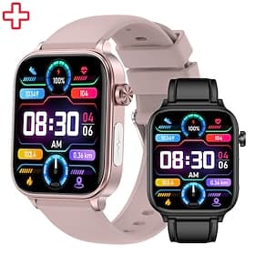 ET570 Smart Watch 1.96 inch Smartwatch Fitness Running Watch Bluetooth Pedometer Call Reminder Fitness Tracker Compatible with Android iOS Unisex Long Standby