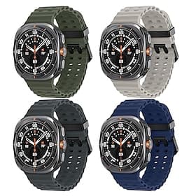4 Pack Watch Band for Samsung Watch Ultra 47mm Silicone Replacement Strap Adjustable Ocean Band Wristband
