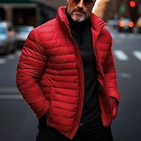 Men's Winter Coat Puffer Jacket Quilted Jacket Transition Jacket Pocket Cotton Pocket Vacation Daily Wear Date Regular Fashion Casual Comfortable Thermal Warm