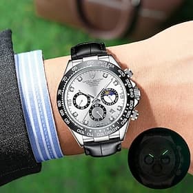 1pcs New Men'S Business Watch Simple Casual Calendar Sport Watch Luminous Quartz Men'S Wristwatch Perfect For Birthday Holiday Gift